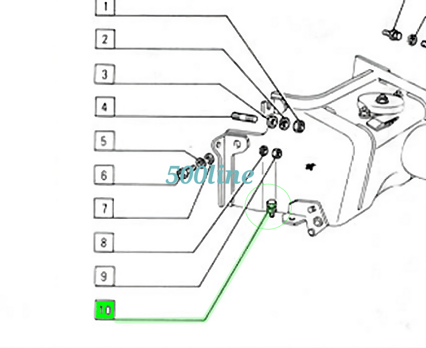 Kit bulloni fissaggio parte bassa convogliatore aria Fiat 500