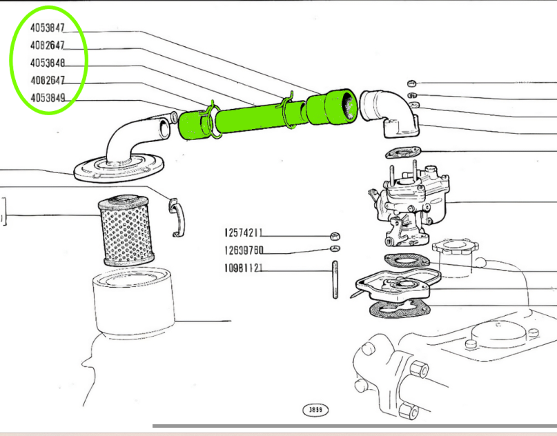 Fiat 500 DFL Vergaser-Luftfilter-Anschlusssatz