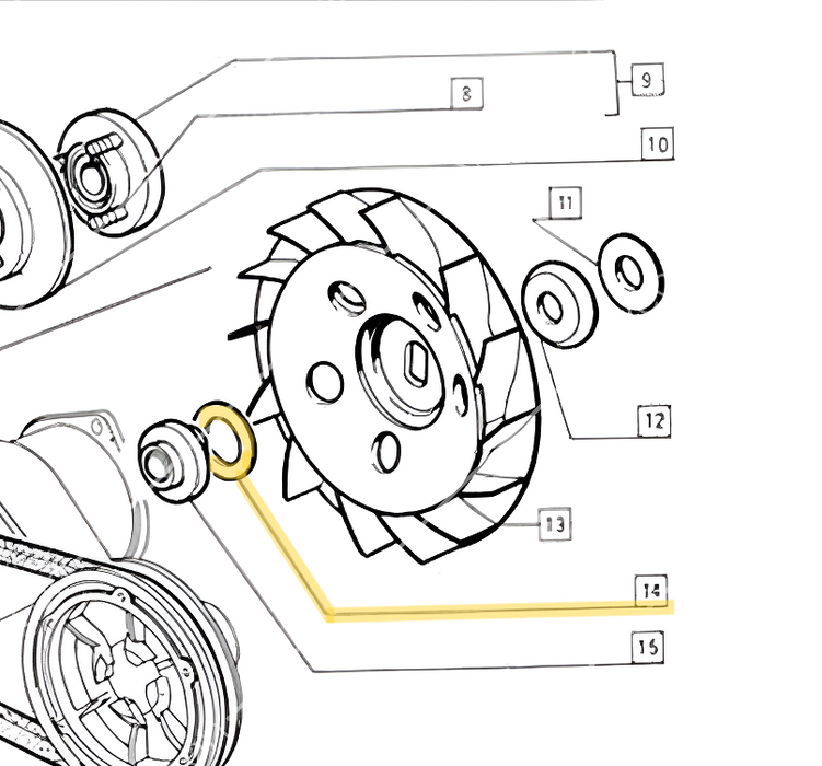 Rondella speciale ventola raffreddamento Fiat 500 & 126 d'epoca