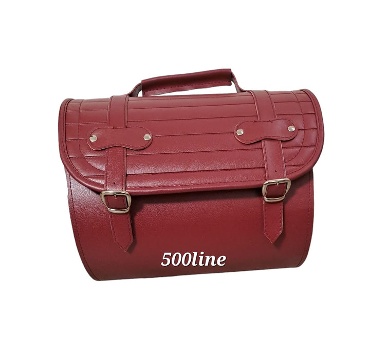 Back bag suitcase with 500 logo, high quality black leather