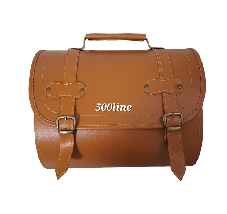 Back bag suitcase with 500 logo, high quality black leather