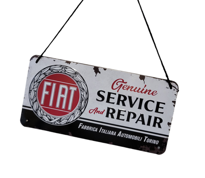 FIAT metal sign plate assistance and repair metal