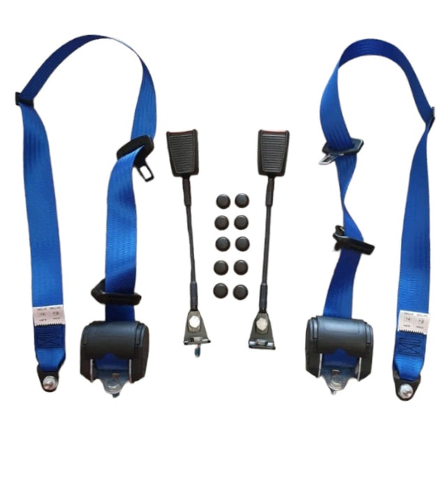 Seat belts with blue retractor adaptable Fiat 500 NDFLR Giard