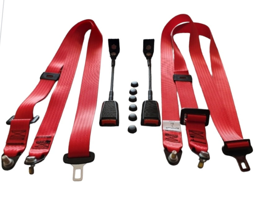 Fiat 500 NDFL Giard red static seat belts