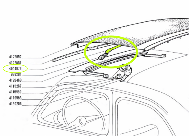 Fiat 500 FLR hood frame