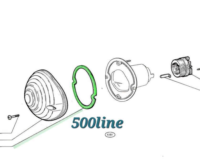 Zwischenlichtdichtung vorne Fiat 500 FLR Giardiniera
