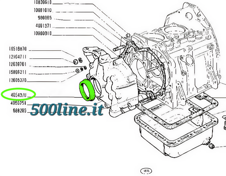 Kurbelwellen-Öldichtung Fiat 500 DFLR 126 Hochwertige Verteilerseite