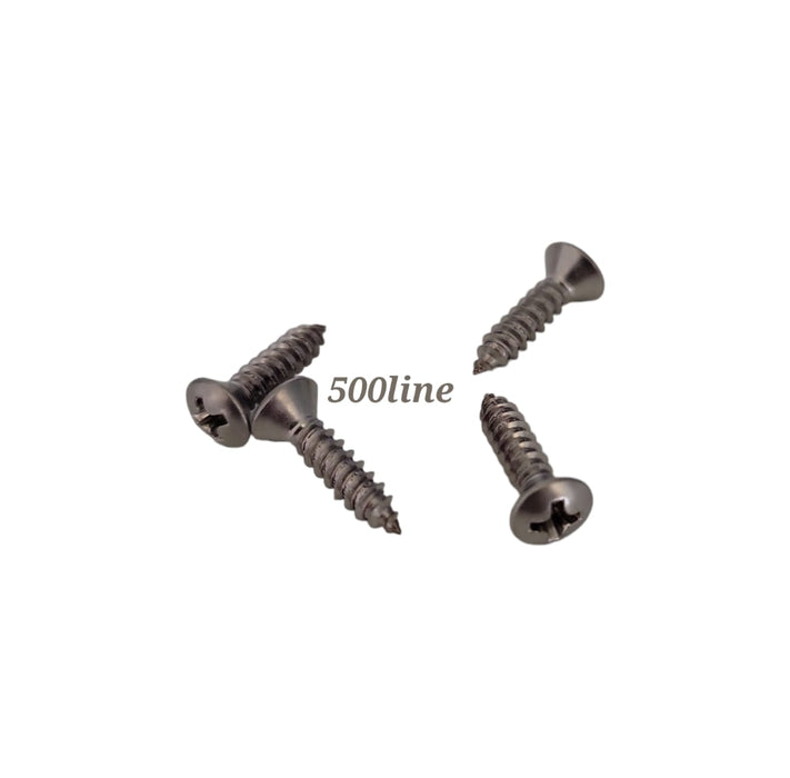 Kit of 4 stainless steel screws for fixing the front license plate on the Fiat 500 FR grille