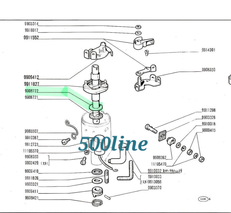 Stützisolatoren Verteiler Fiat 500 DFL Epoca Hohe Qualität ASI BRANDNEU