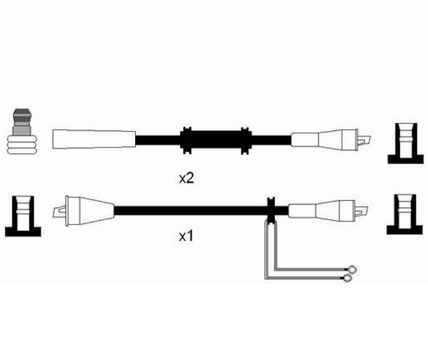 Kit Cablaggio Accensione Fiat 500 D F L R 126 Epoca NGK candele a spinterogeno